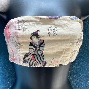 James & Joy Reversible strapless tie-in-back crop top